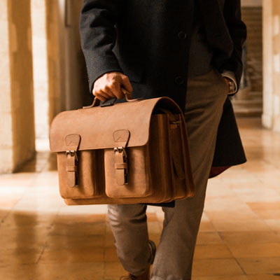 Beautiful leather satchel briefcase for men.
